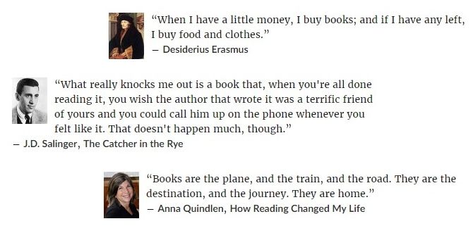 three quotes about books and reading