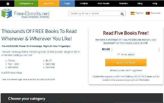 Free eBooks interface