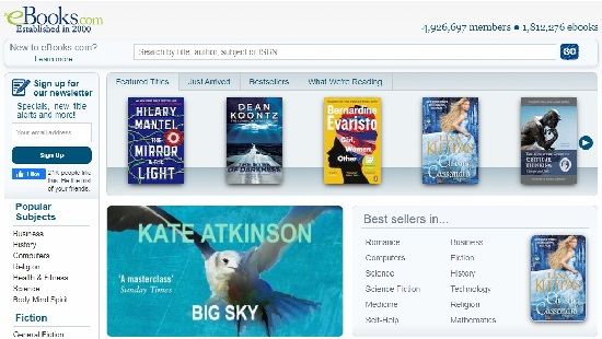 eBooks.com interface
